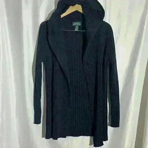 Lauren Ralph Lauren Women’s Medium Hooded Heavy Knit Ribbed Sweater‎